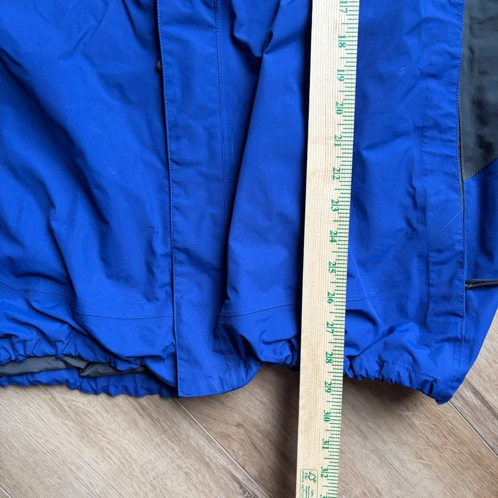The North Face Men's XL HyVent Jacket Blue Gray Hooded Rain Shell Gorpcore